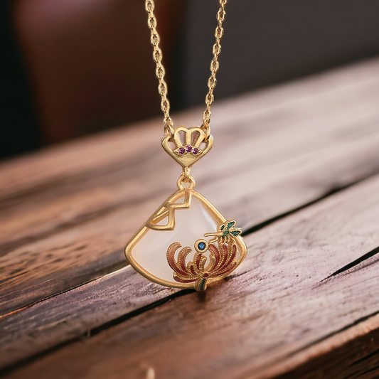 Fan Shape Spider Lily Necklace