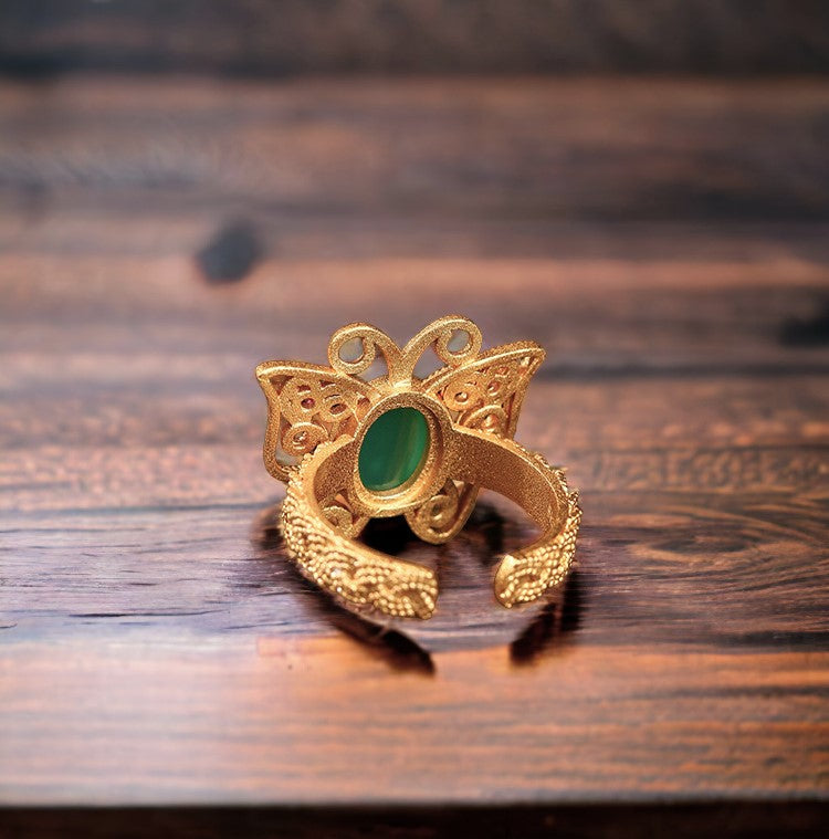 Vintage Style Hollow out Butterfly Statement Ring
