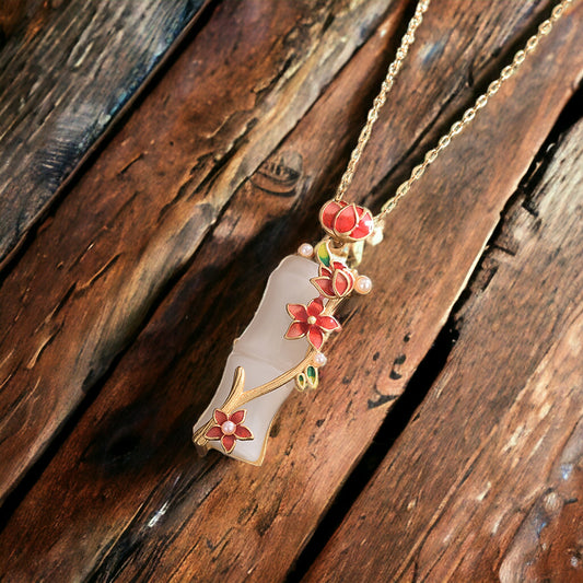 Lotus Flower Bamboo Shape Necklace