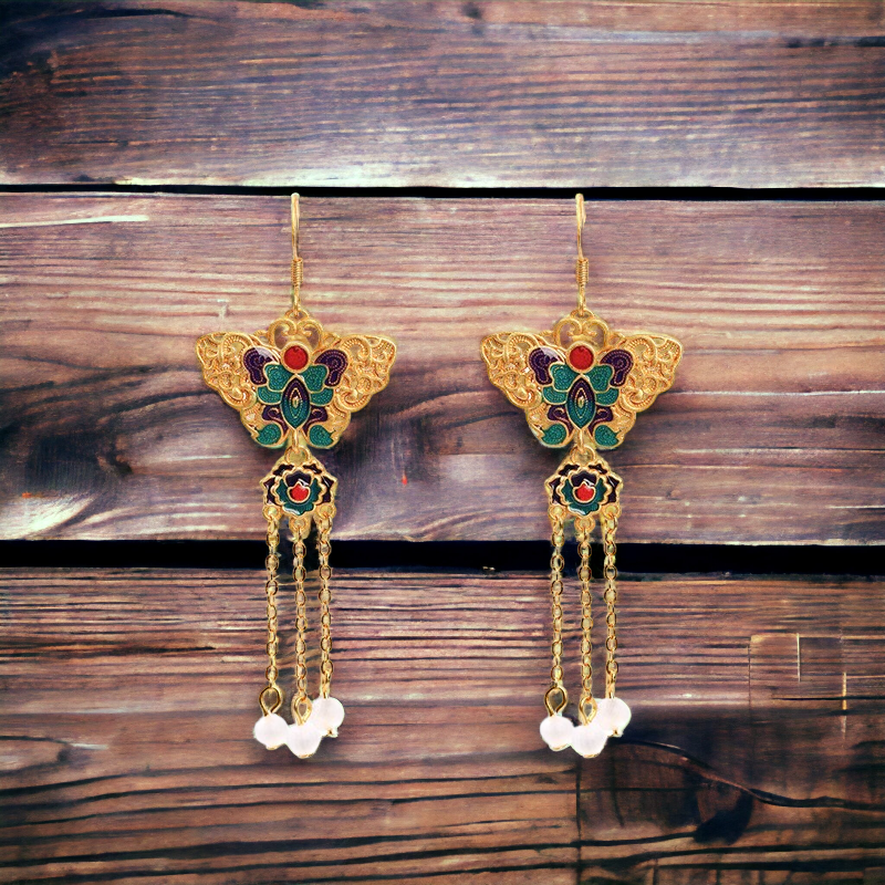 Butterfly Tassel Drop Earrings
