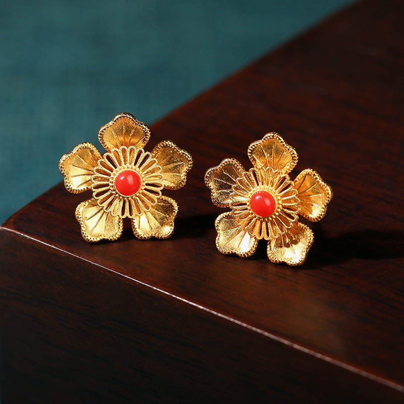 Camellia Flower Stud Earrings