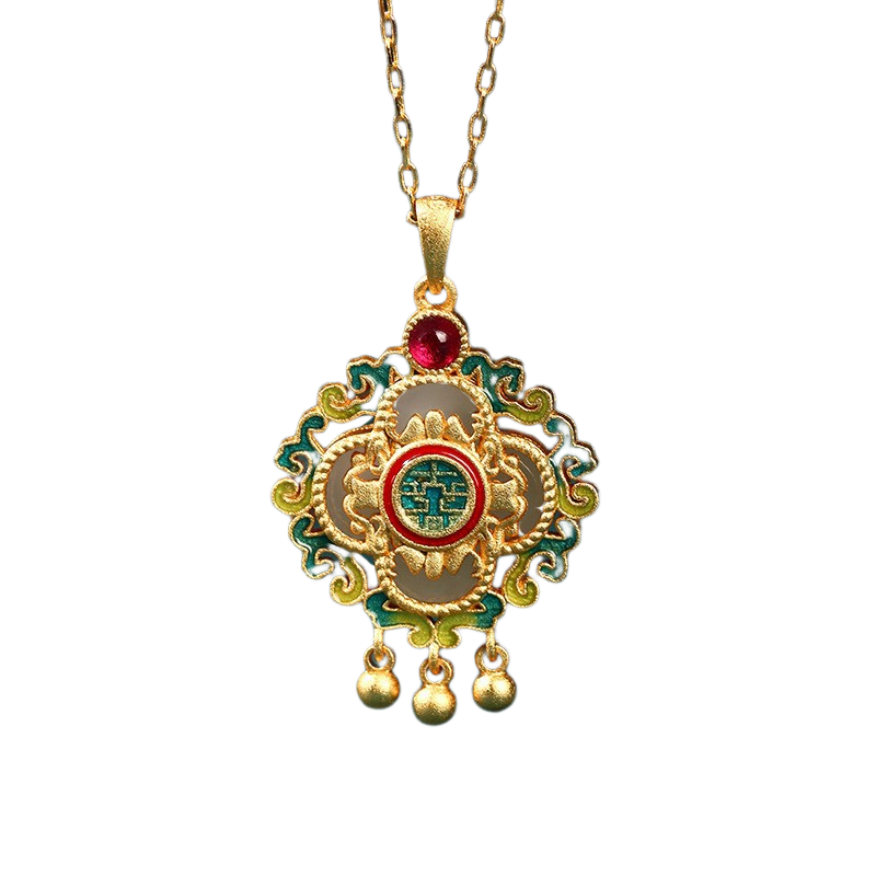 Four-leaf Clover Enamel Necklace
