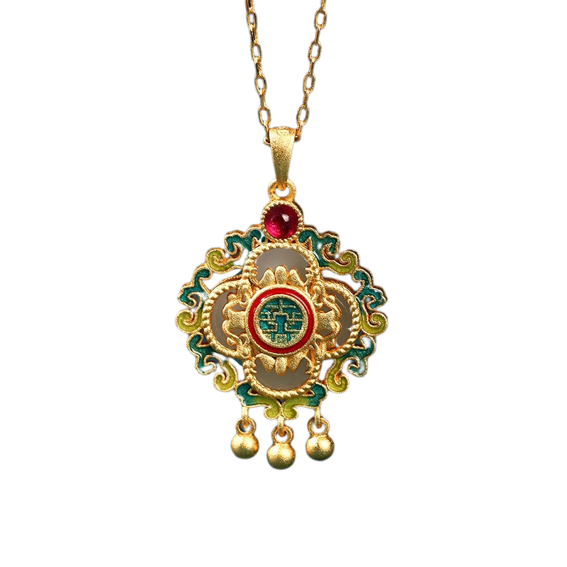 Four-leaf Clover Enamel Necklace