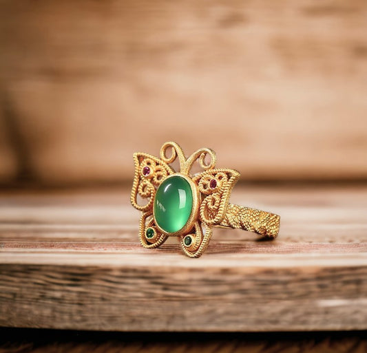 Vintage Style Hollow out Butterfly Statement Ring