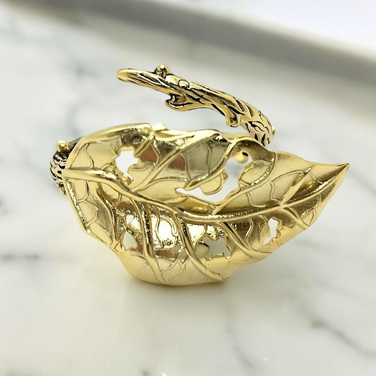 Hollow Leaf Statement Ring