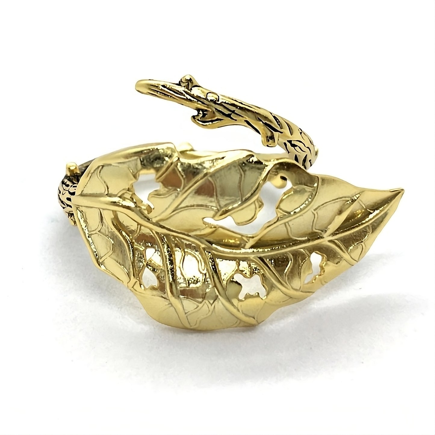 Hollow Leaf Statement Ring