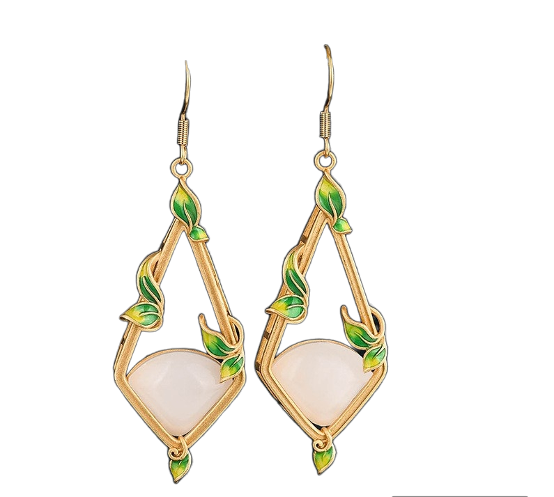 Hanging Basket Inspired Vitreous Enamel Earrings
