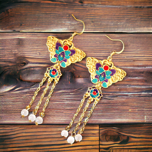 Butterfly Tassel Drop Earrings