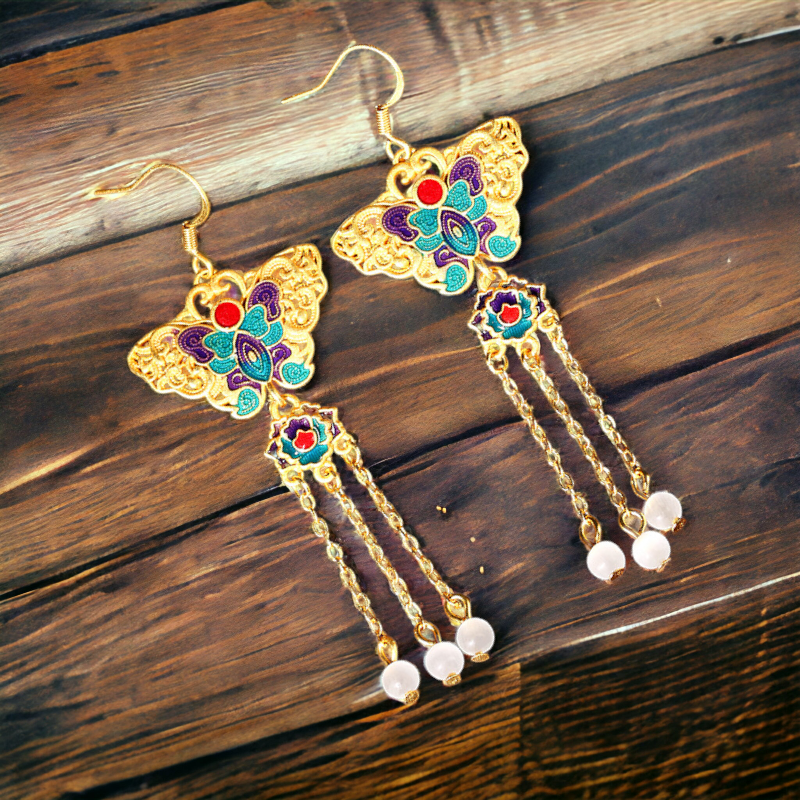 Butterfly Tassel Drop Earrings