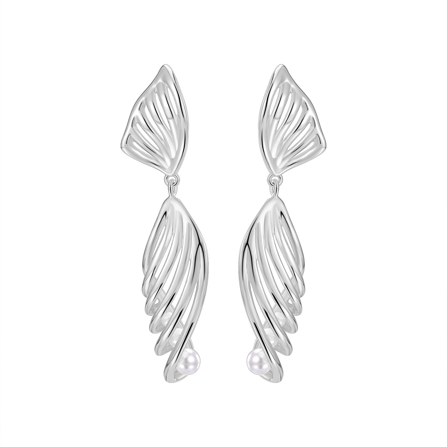Leaf Drop Floral Statement Earrings