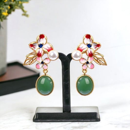 Floral Leaf Mismatched Earrings