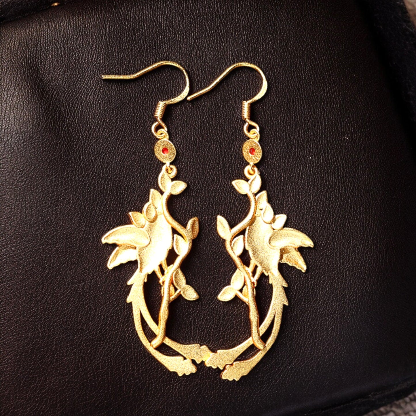 Enamel Phoenix Statement Earrings