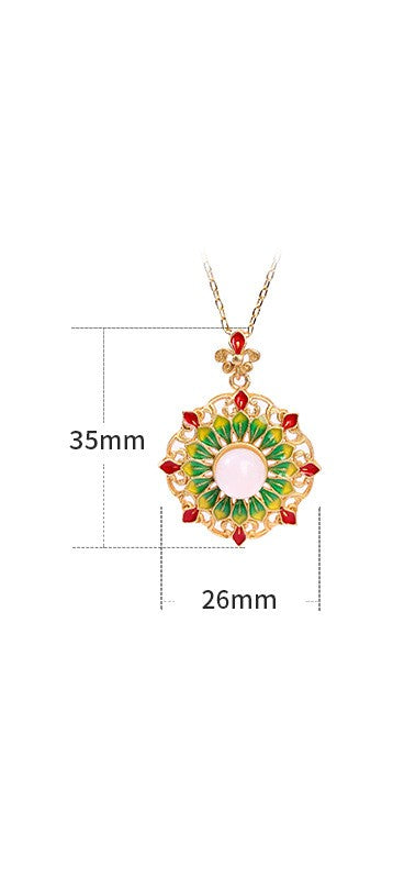 Enamel Floral Necklace