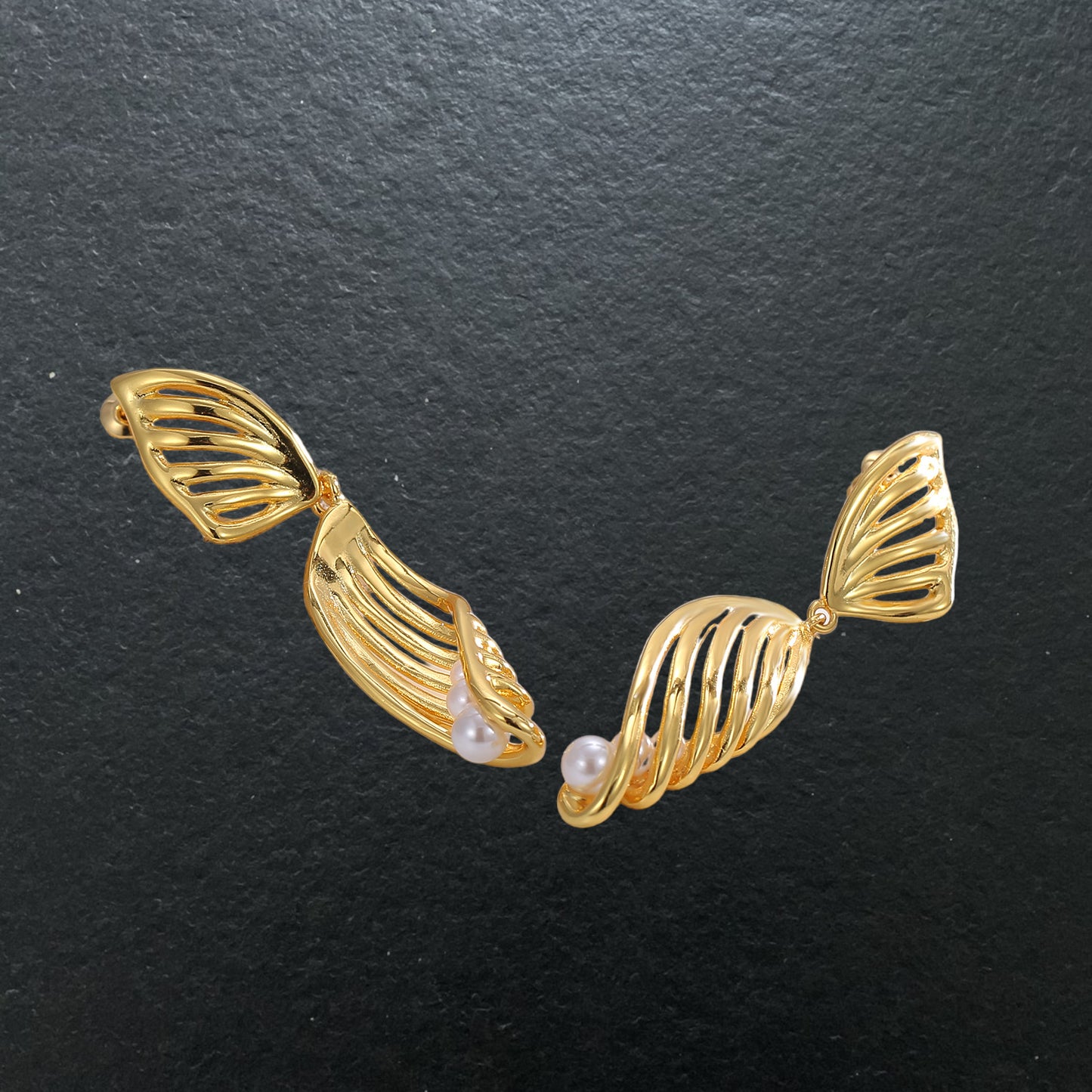 Leaf Drop Floral Statement Earrings