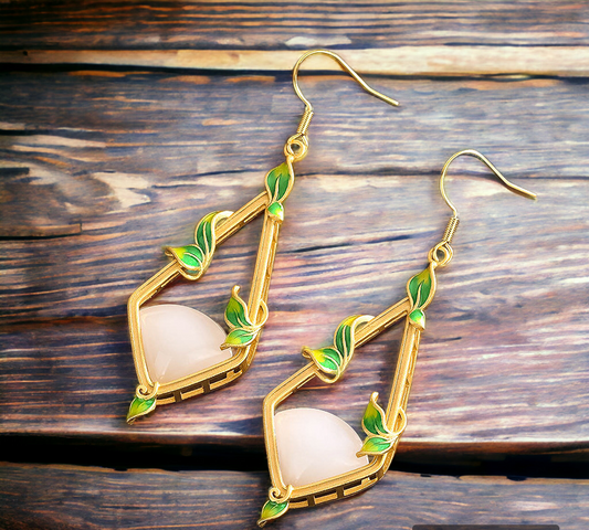 Hanging Basket Inspired Vitreous Enamel Earrings