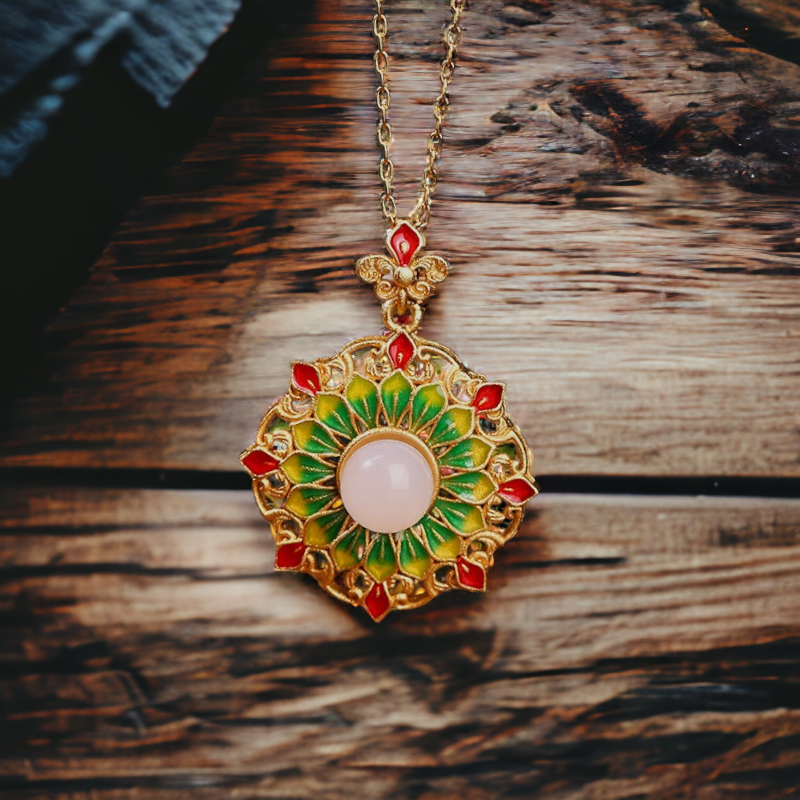 Enamel Floral Necklace