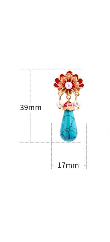 Sunflower Enamel Floral Earrings
