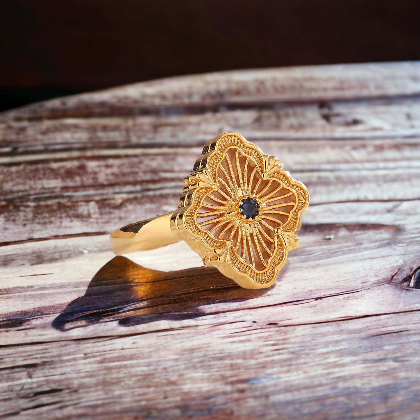 Lucky Clover Floral Statement Ring