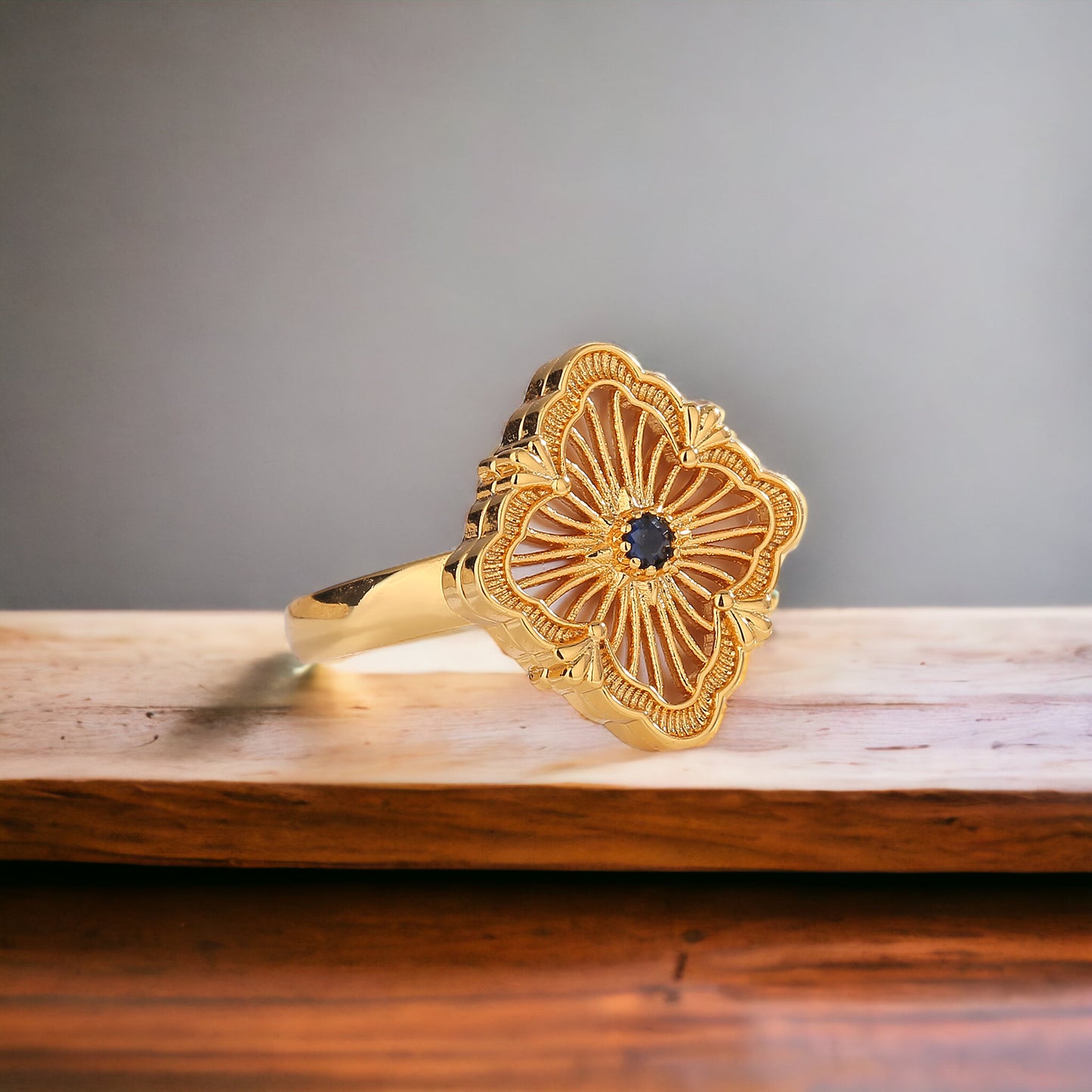 Lucky Clover Floral Statement Ring