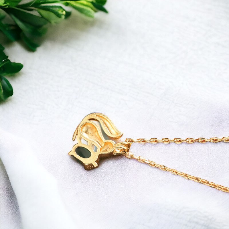 Vintage Style Chrysoprase Squirrel Acorn Necklace