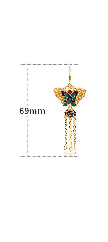 Butterfly Tassel Drop Earrings