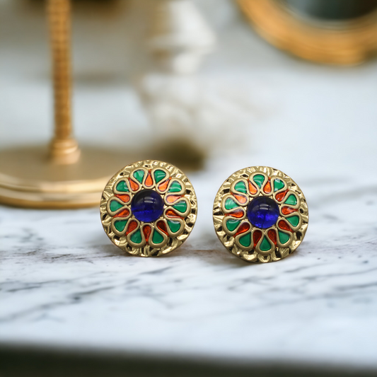 Maṇḍala Design Disk Earrings