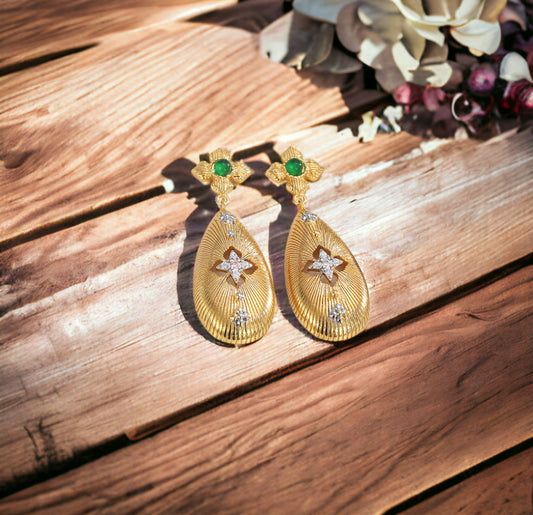 Lucky Clover Floral Statement Earrings