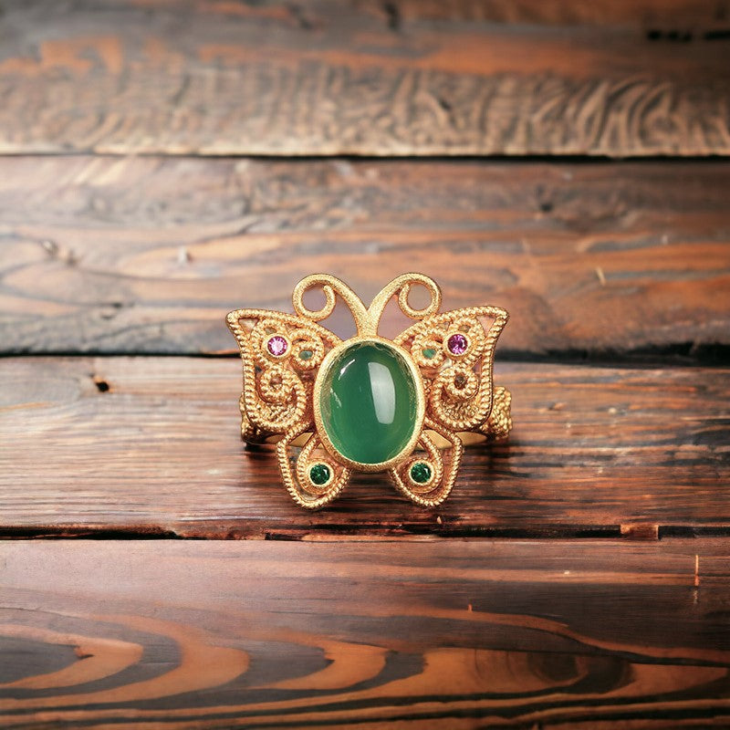 Vintage Style Hollow out Butterfly Statement Ring