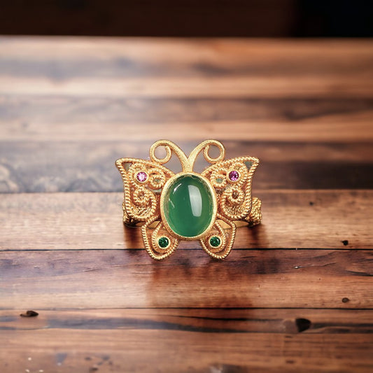 Vintage Style Hollow out Butterfly Statement Ring