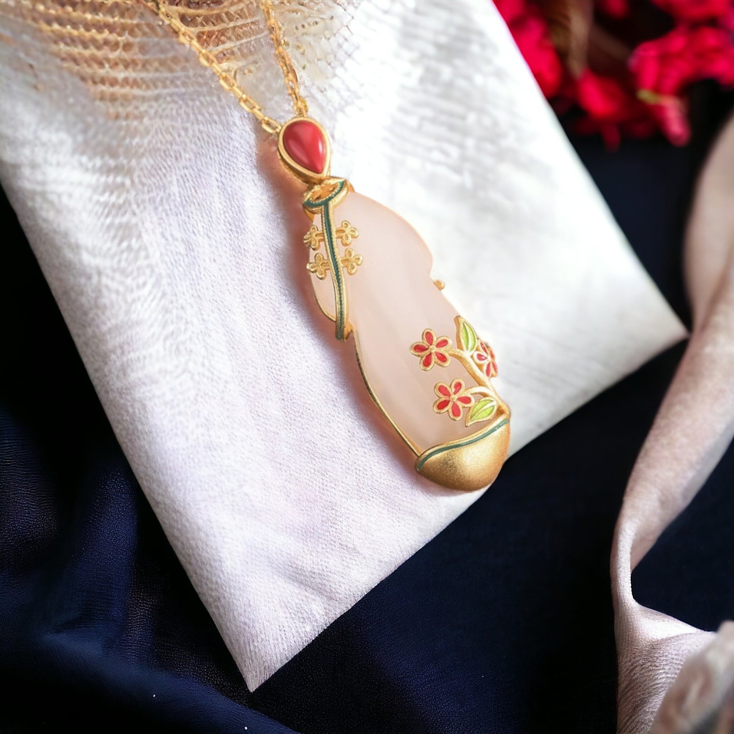 Victorian Dress Inspired Jade Necklace