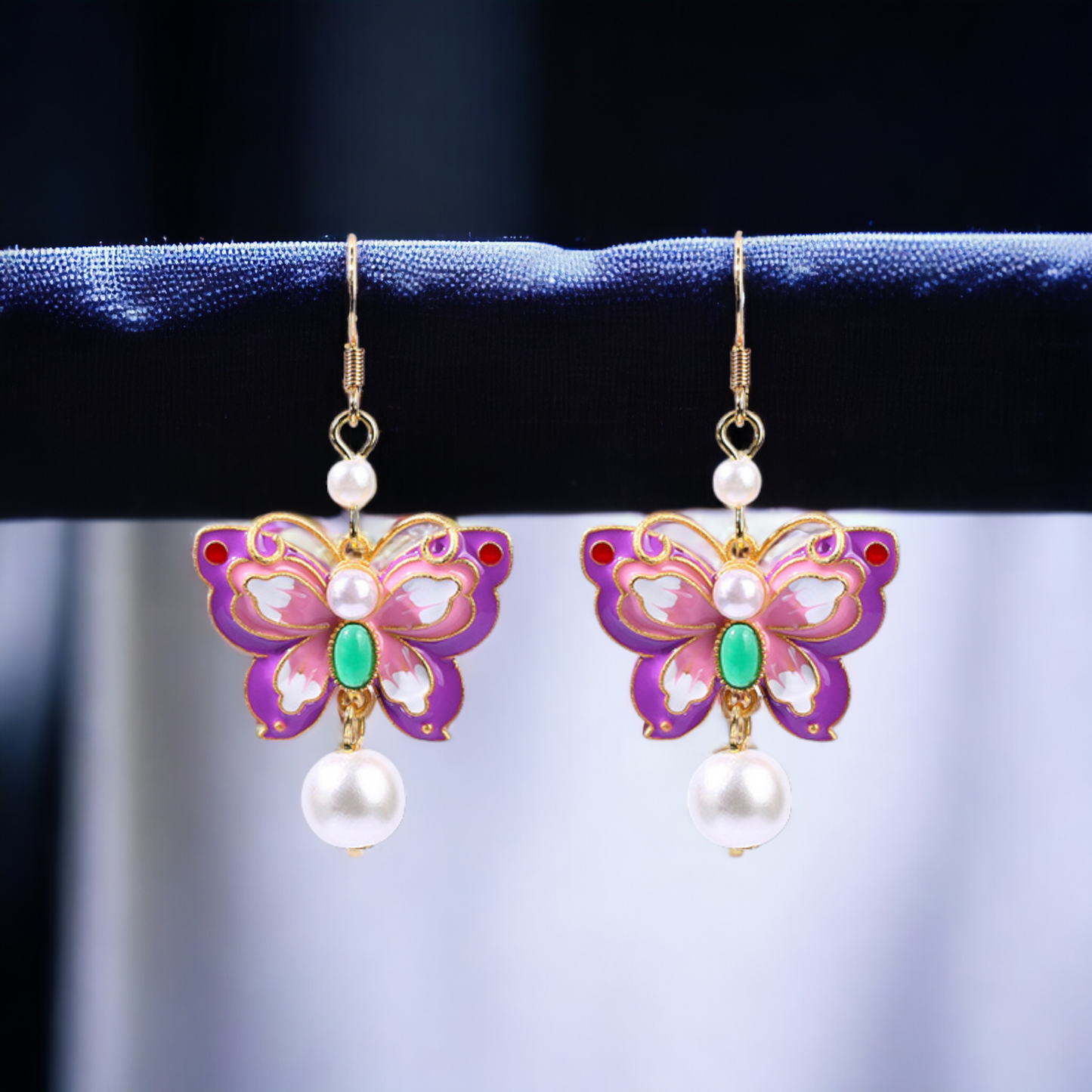 Enamel Butterfly Earrings