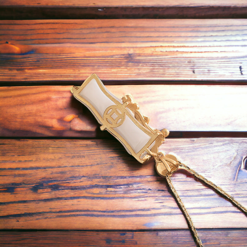 Lotus Flower Bamboo Shape Necklace