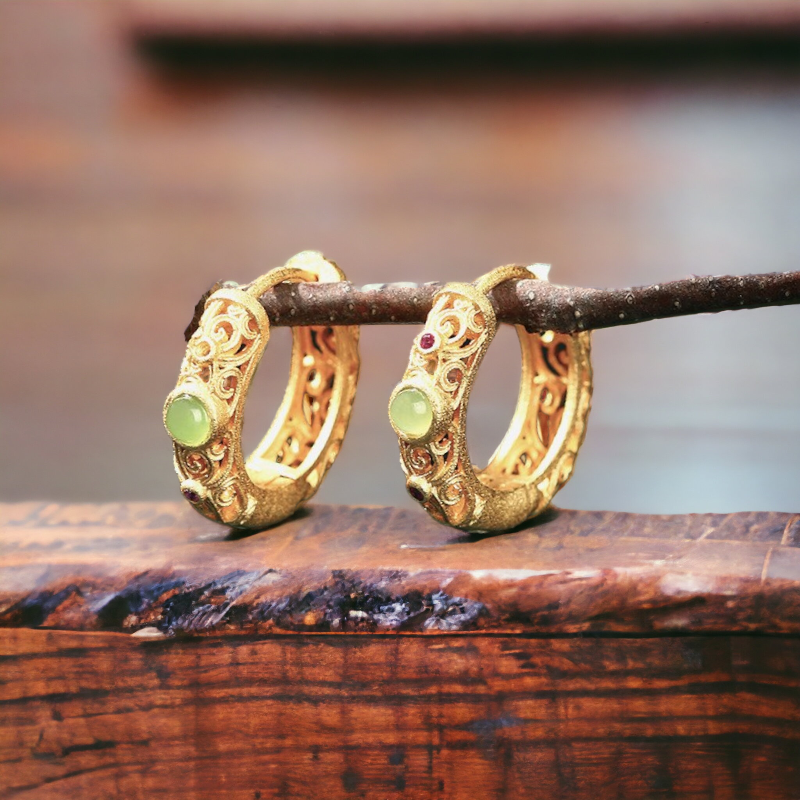Vintage Style Huggie Hoop Earrings