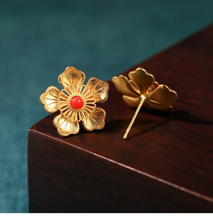 Camellia Flower Stud Earrings