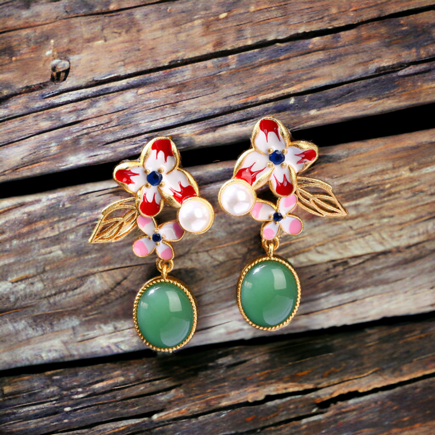 Floral Leaf Mismatched Earrings