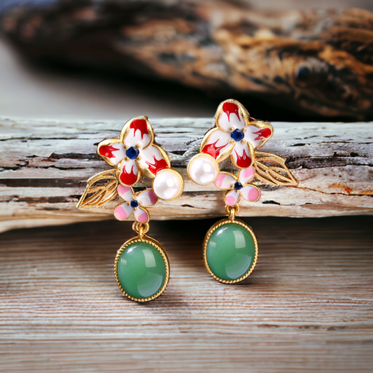 Floral Leaf Mismatched Earrings