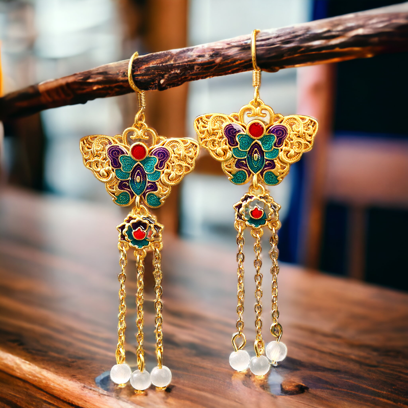 Butterfly Tassel Drop Earrings