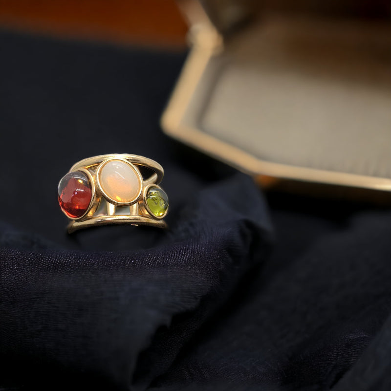 Trio Gem Multi Stone Open Ring