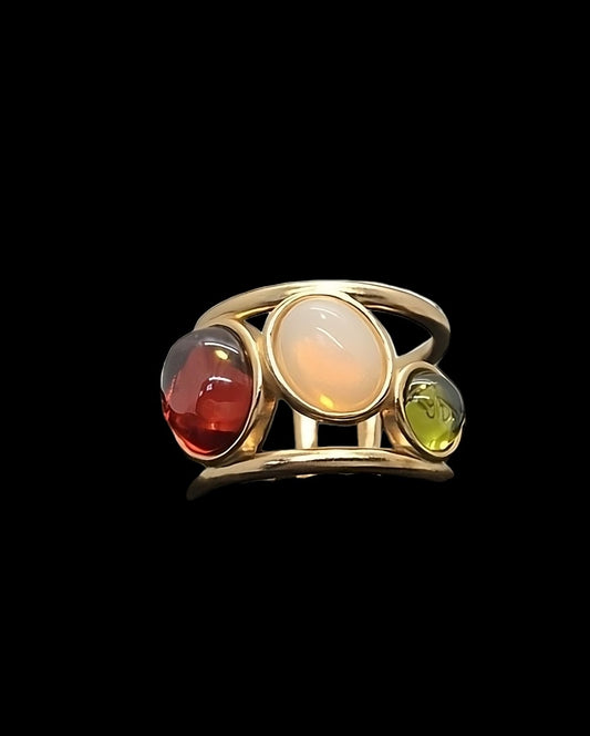 Trio Gem Multi Stone Open Ring