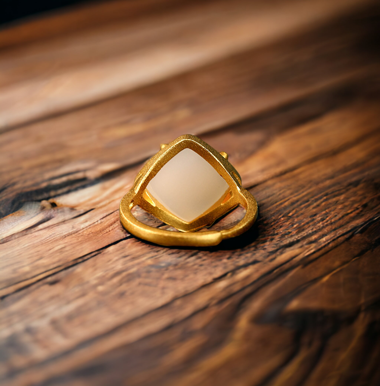 Lotus Flower Enamel Statement Ring