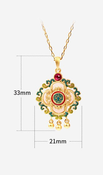 Four-leaf Clover Enamel Necklace