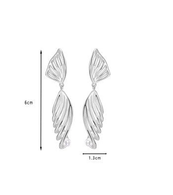 Leaf Drop Floral Statement Earrings