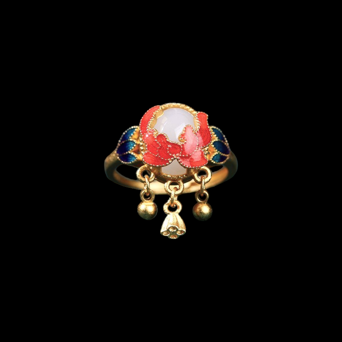 Bud Design Floral Enamel Ring