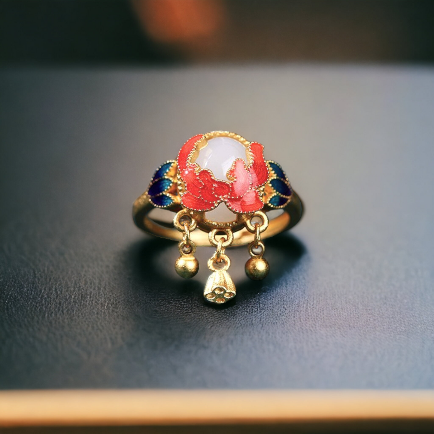 Bud Design Floral Enamel Ring