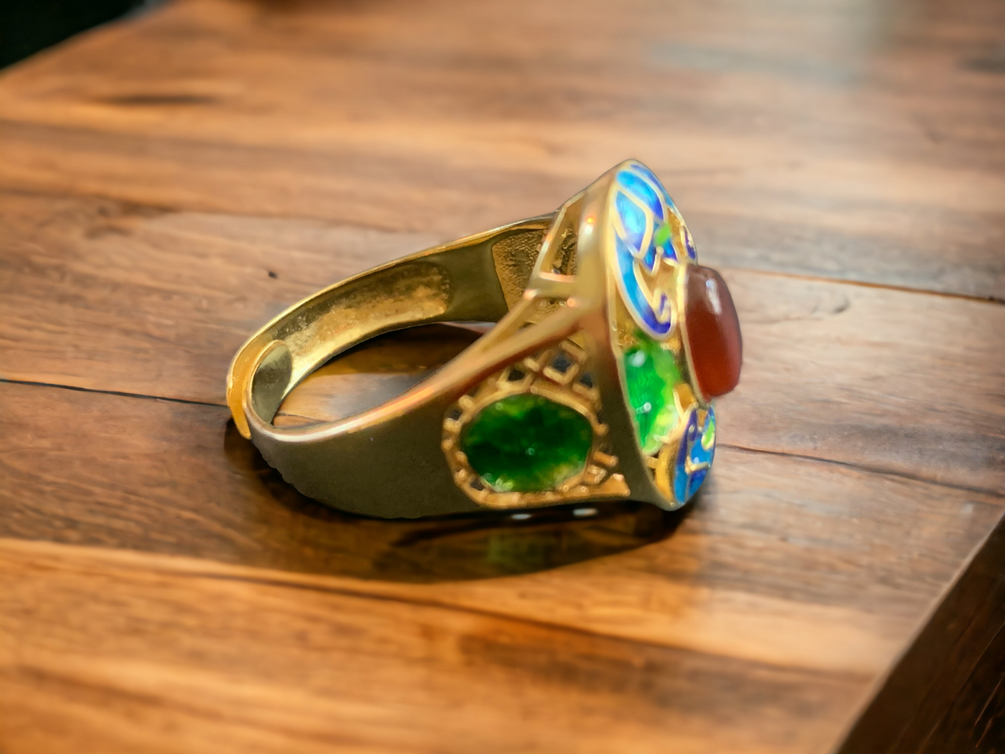 Vintage Style Cloisonne Statement Ring