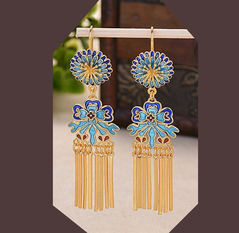 Daisy Inspired Cloisonne Earrings