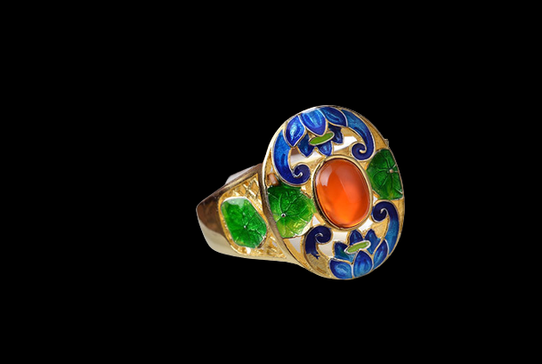 Vintage Style Cloisonne Statement Ring