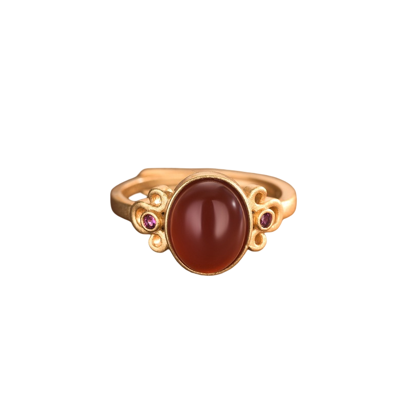 Vintage Style Agate Statement Ring