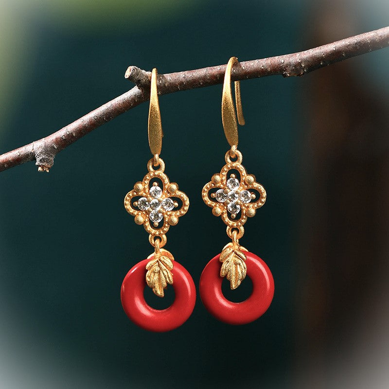 Four-leaf Clover Inspired CZ Leaf Earrings