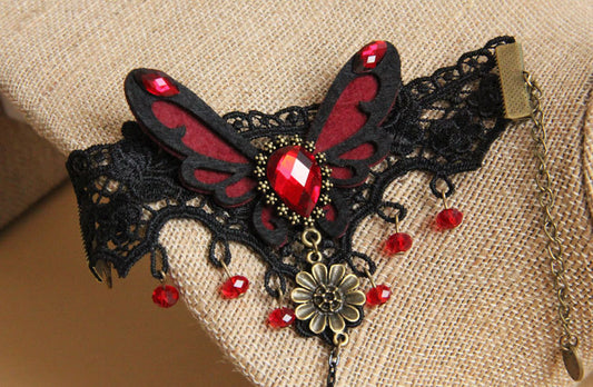 Gothic Butterfly Finger Ring Bracelet